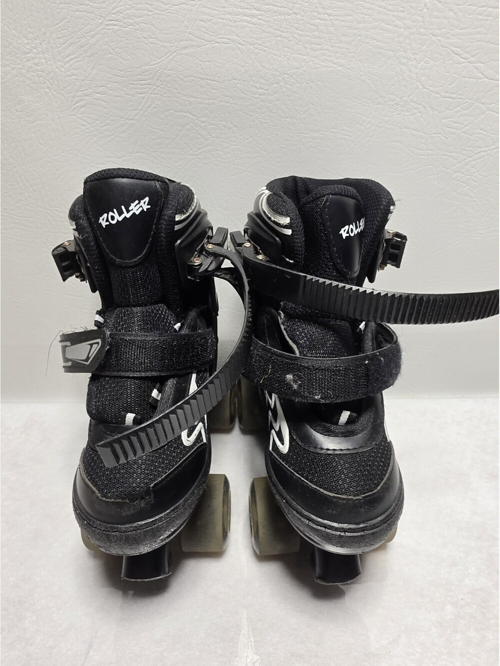 SUPER AB KIDS ADJUSTABLE QUAD ROLLER SKATES SIZE S EU 31–34 BLACK YOUTH